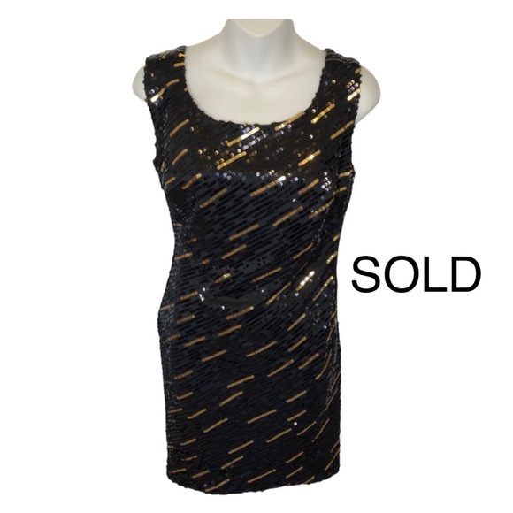 Jodi Kristopher Dresses & Skirts - GS Jodi Kristopher Black & Gold Sequin Short Prom Dress Sexy Black Dress’s Small